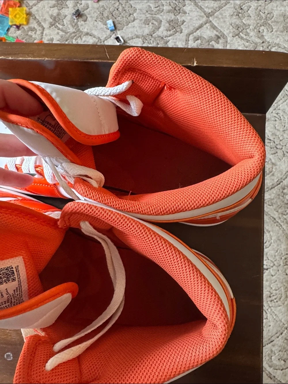 Air Jordan 1 Mid-Style Metallic Orange Sneakers